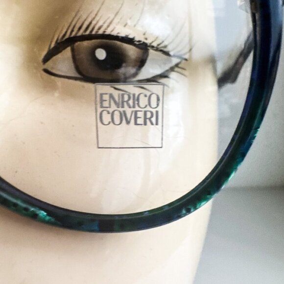 Vintage Enrico Coveri Green Abstract Print Eyeglasses Frames 111- 410 - Picture 5 of 9